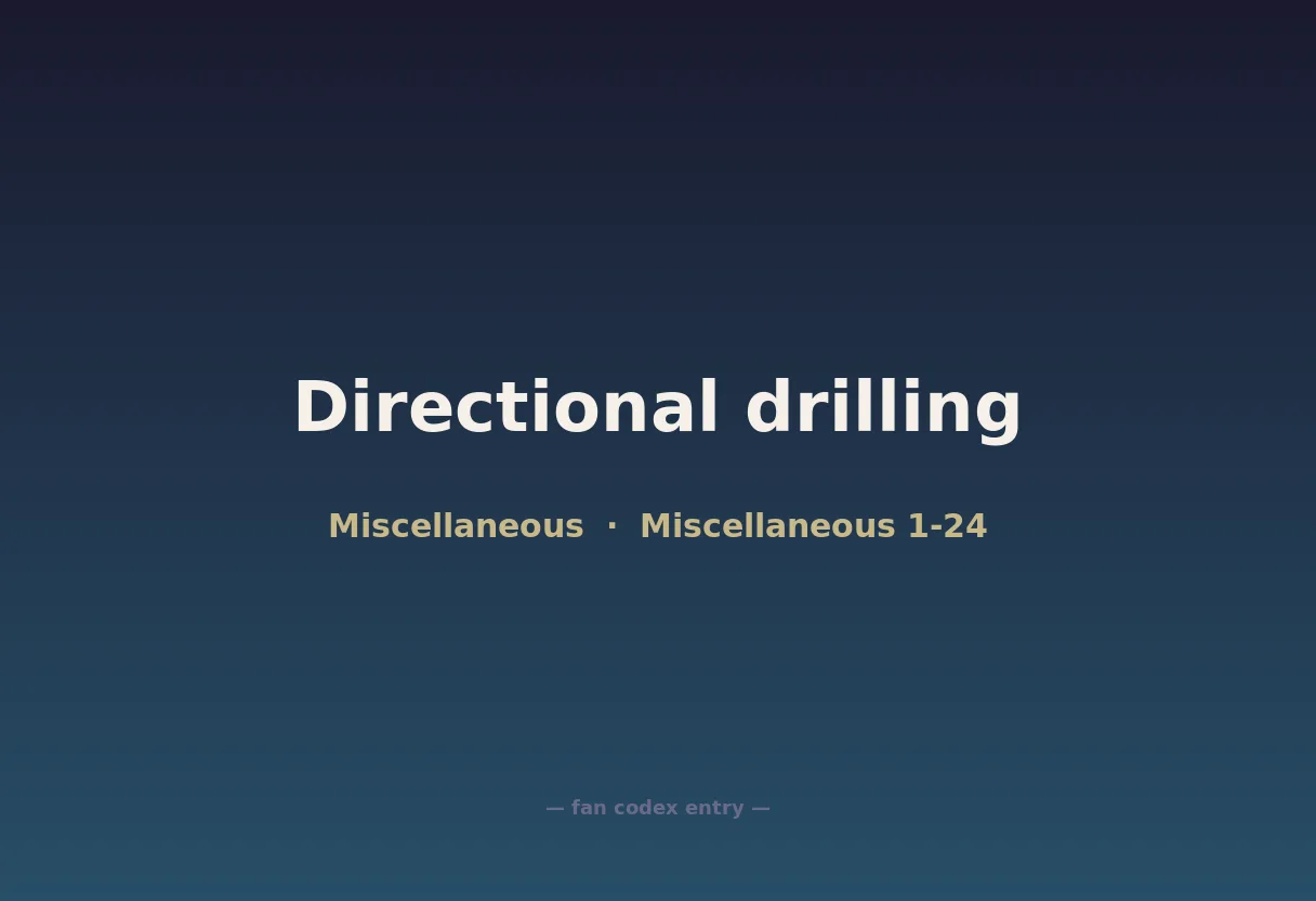 Directional drilling