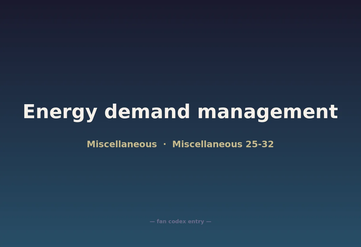 Energy demand management